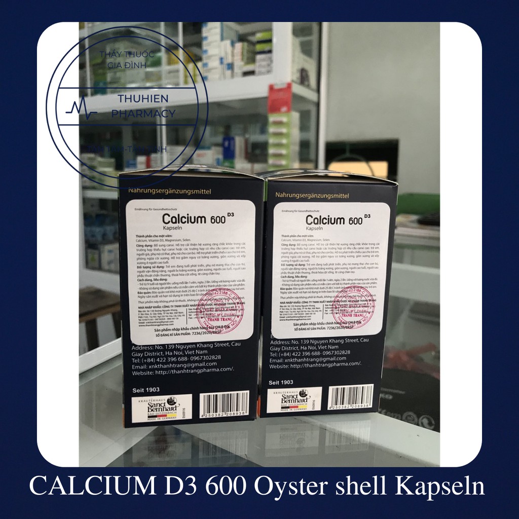 ✅✅ CALCIUM D3 600 Oyster shell Kapseln-Bổ sung canxi cho bà bầu, người cao tuổi
