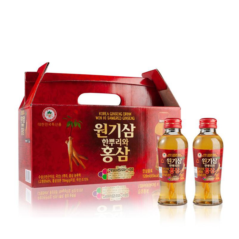 Hàn Quốc Nước Hồng Sâm Có Củ Won Ki Sam (120 ml x 10 chai)