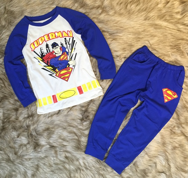 Bộ cotton superman bé trai size đại