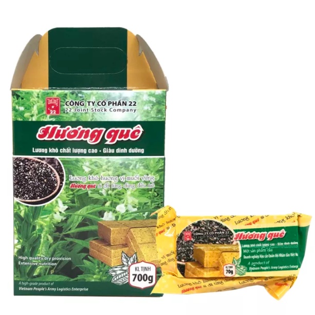 [HCM]Lương Khô Quân đội Hương Quê - Vị Muối Vừng - Công ty 22 - 700g/hộp