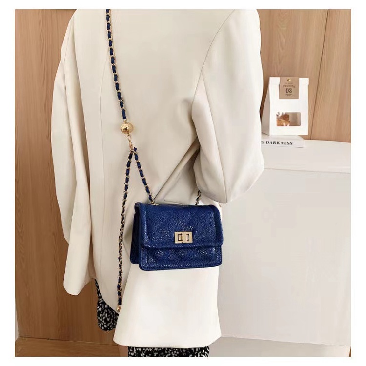 Túi Đeo Chéo Vai Họa Tiết Sọc Ca Rô Màu Xanh Dương 2022 Thời Trang Cao Cấp Cho Nữ