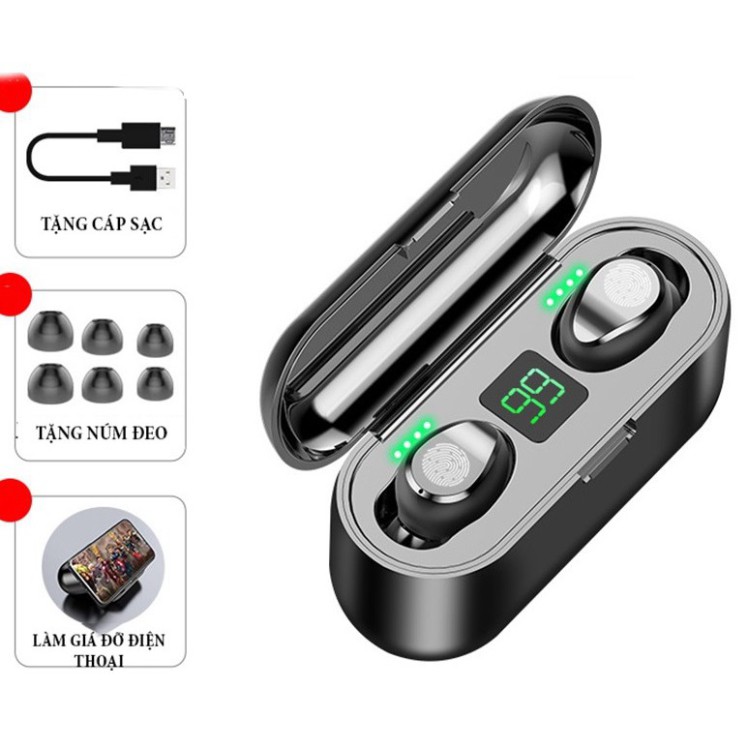 Tai Nghe Bluetooth True Wireless Amoi F9 Pro,Kiêm Sạc Dự Phòng Đồng Hồ Hiện Thị % Pin - ĐIỆN TỬ TP