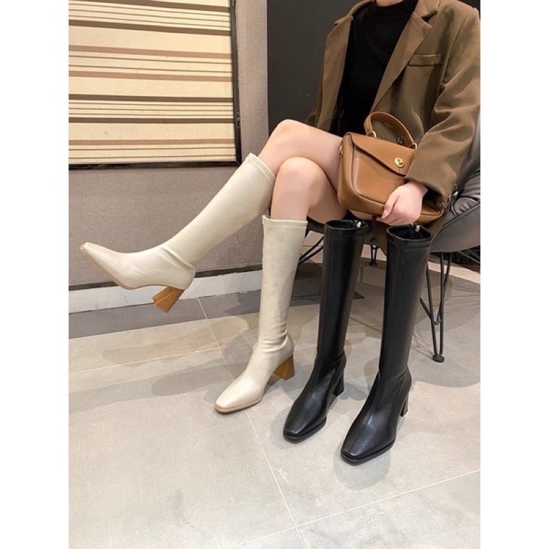 Boot đùi nữ khoá sau 7p đế khoét, bốt thời trang mùa đông