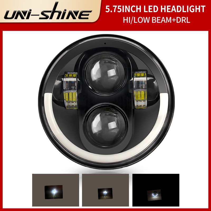 UNI-SHINE 5 3/4 &quot;5,75 Halo Máy chiếu tròn Đèn pha LED Đầu chùm kín