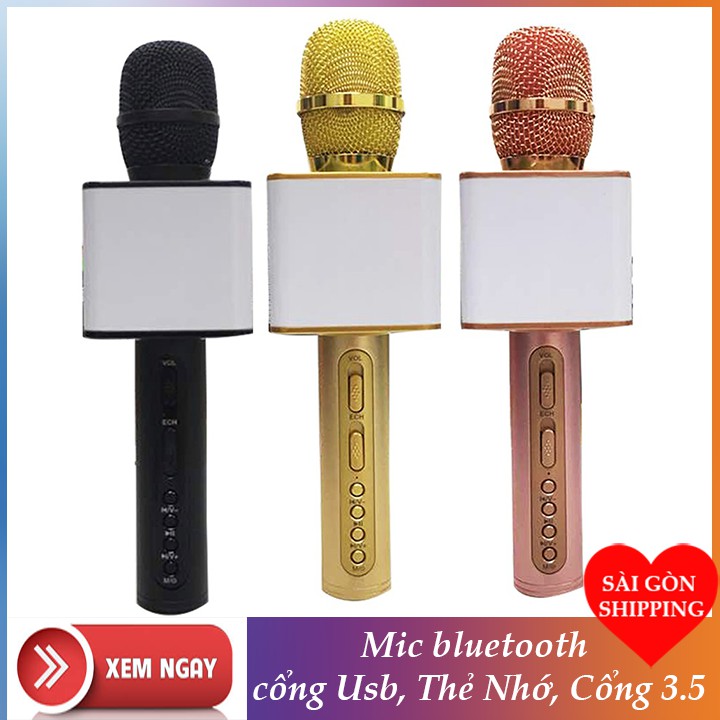 Mic Karaoke Bluetooth SD08 Không Dây Tích Hợp Loa Bluetooth