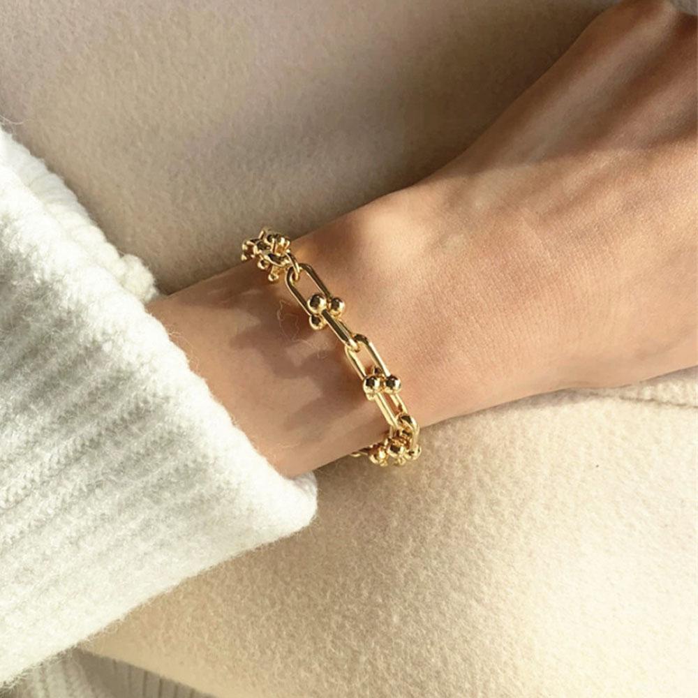 AROMA Vòng Tay Mặt Chữ U Phong Cách Vintage Thời Trang Cho Nữ