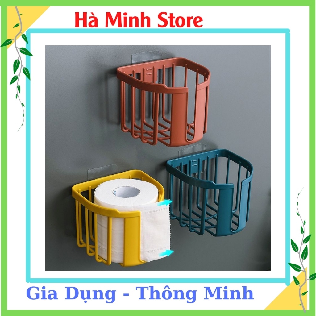 [Giá Sập Sàn] Giỏ Đựng Giấy Vệ Sinh - Giá Để Giấy Vệ Sinh Gắn Tường Tiện Dụng Tặng Kèm Mếng Dán