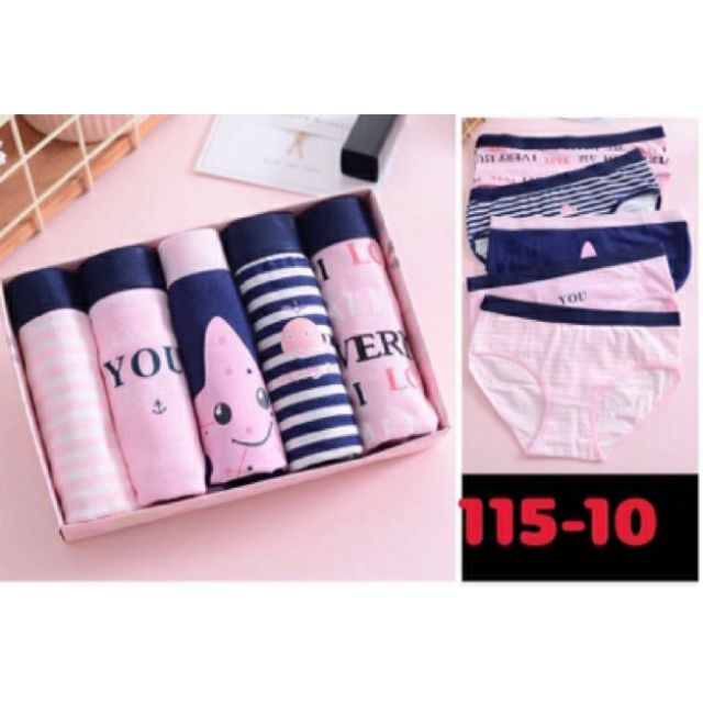 Quần lót cotton kute siêu đẹp hàng sịn hộp 5 quần nhiều mẫu đẹp
