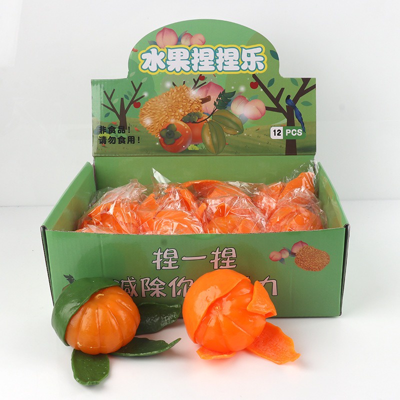 Squishy Mochi hình QUẢ QUÝT BÓC VỎ mềm mịn dễ thương chân thực giảm stress co dãn đàn hồi ngộ nghĩnh bóp giải trí