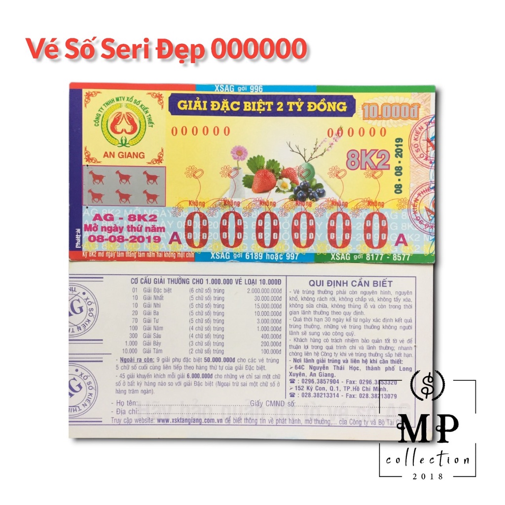 Vé Số Việt Nam Seri Đẹp full 000000 Các Tỉnh [Vé Số Xưa Sưu Tầm].