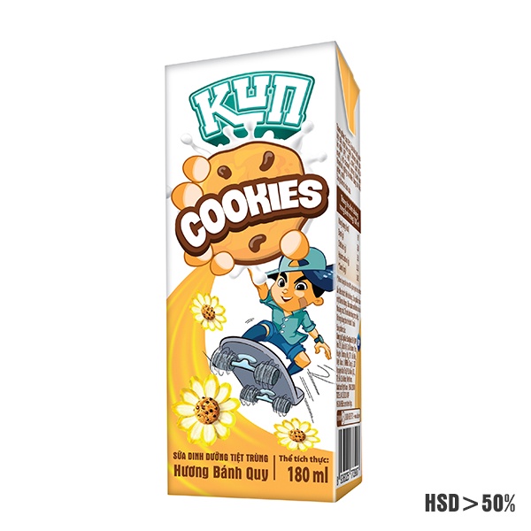 THÙNG 48 HỘP 180ML SỮA KUN COOKIES HƯƠNG BÁNH QUY (48 hộp x 180ml)