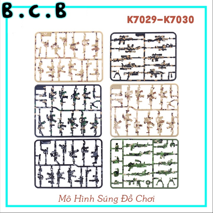 Súng Đồ Chơi Lắp Ráp Mô Hình Cho Bé Phụ Kiện Army Phụ Kiện MOC K7030