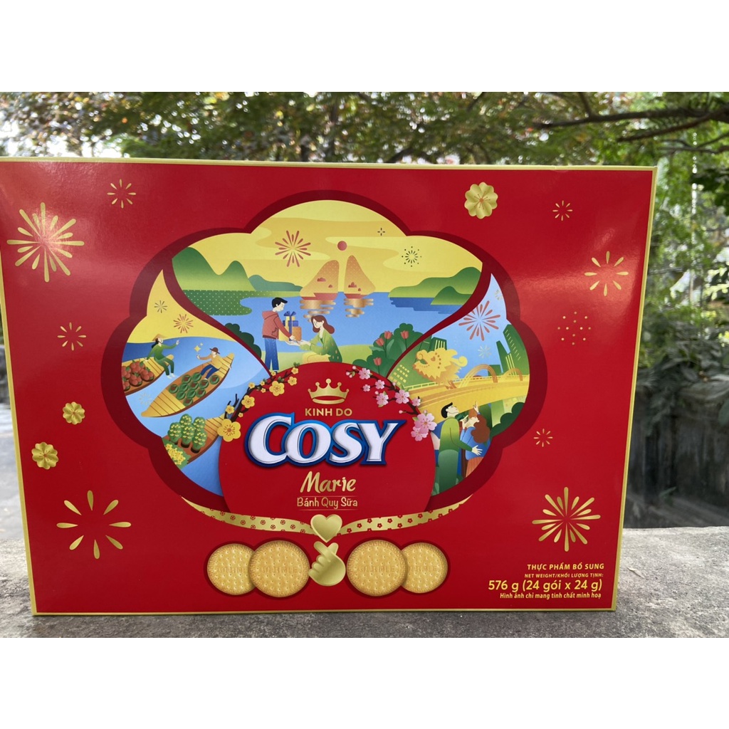 BÁNH QUY SỮA COSY MARIE 576G (24 GÓI) có quai xách