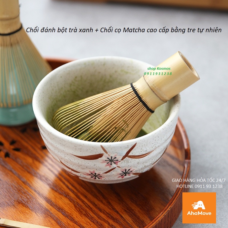 Chổi cọ đánh Matcha Chasen cao cấp bằng tre Nhật Bản 100 đầu cọ