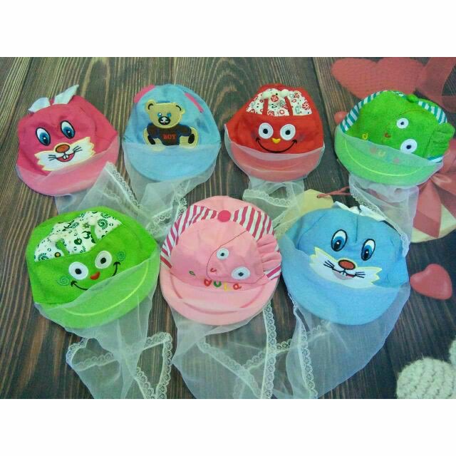 Mũ kèm khăn voan chống bụi cho bé