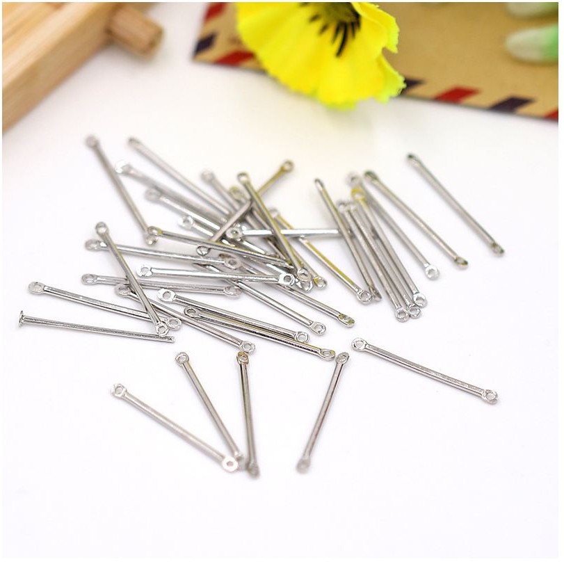 20 QUE NỐI tròn 2 LỖ 2 ĐẦU đủ size 1.5-2-2.5-3-3.5-4-4.5-5cm -NGUYÊN LIỆU LÀM HOA TAI/ KHUYÊN TAI/ BÔNG TAI