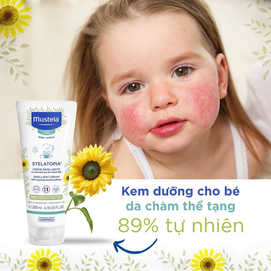 Mustela Kem Dưỡng Da Dành Cho Da Chàm Thể Trạng Stelatopia Emollient Cream 200ml