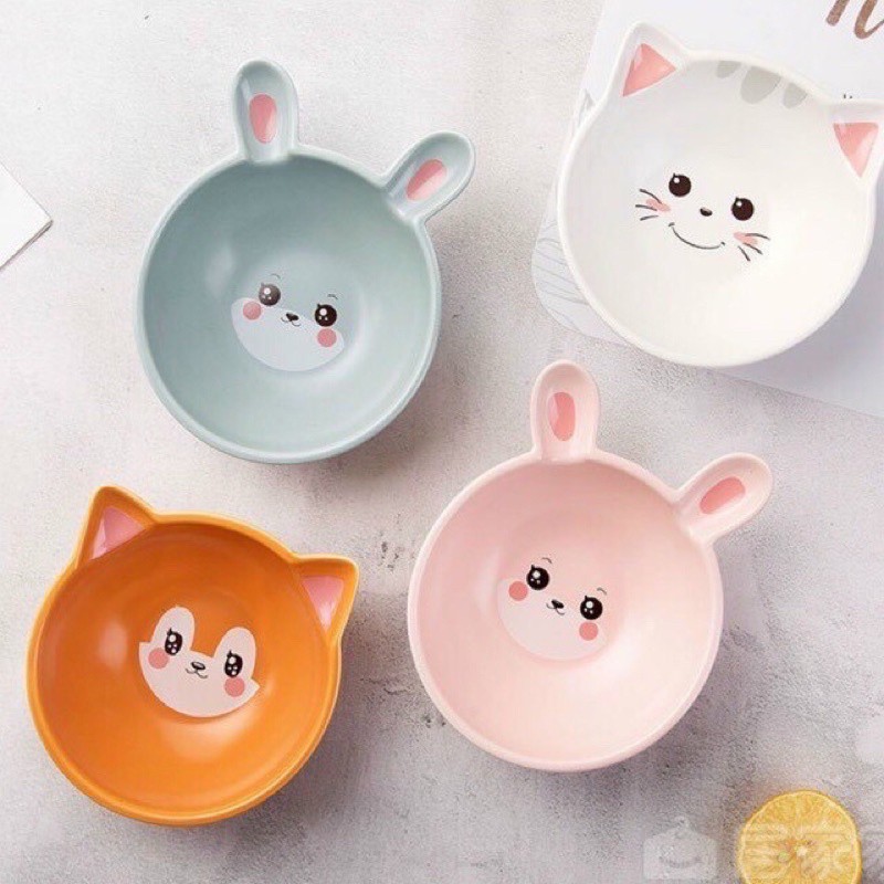 Chén Bát Ăn Dặm Hình Thú Ngộ Nghĩnh Cho Bé Trai Bé Gái, Bát Ăn Dặm Kiểu Nhật Gốm Sứ