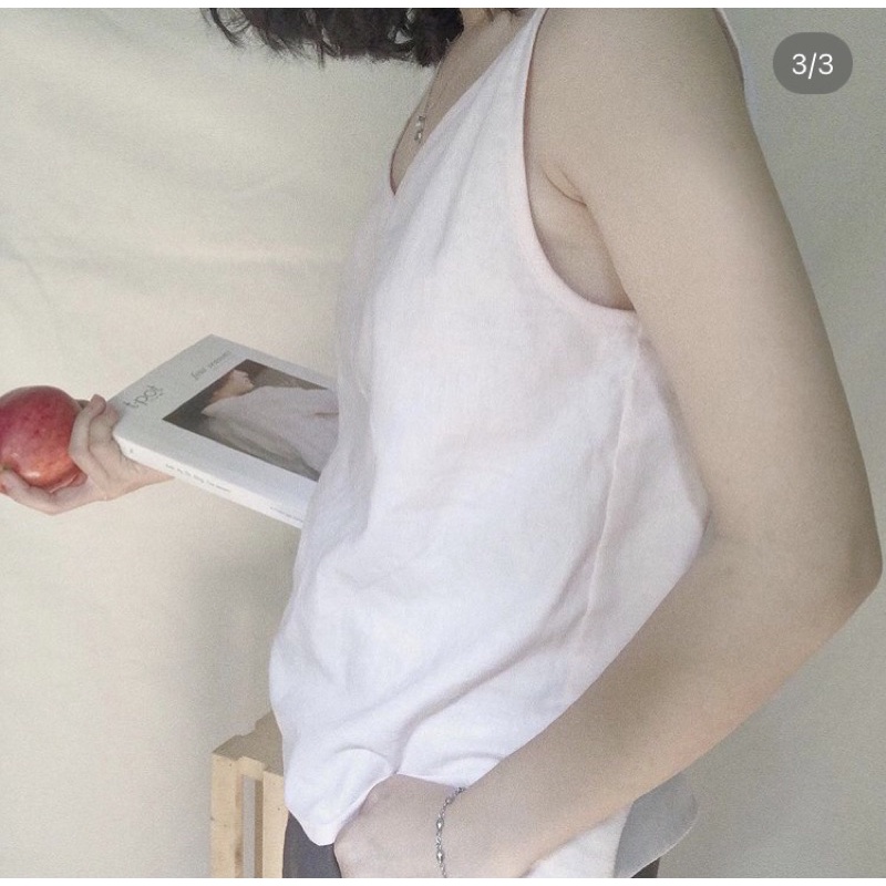 Thanh lý áo 2 dây linen màu hồng