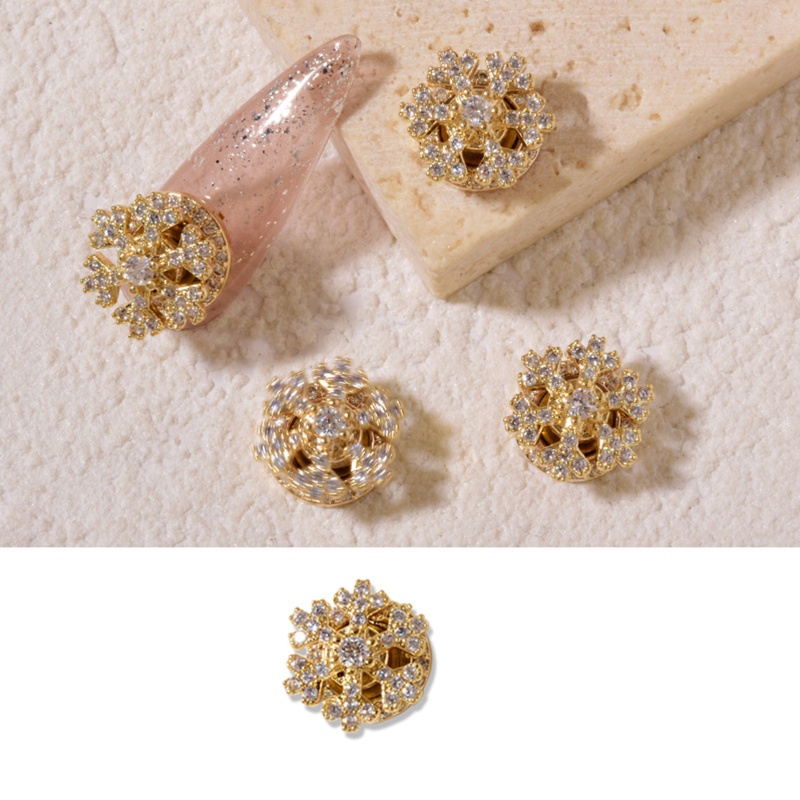 Hộp Phụ Kiện Trang Trí Móng Tay 3D Hình Bông Tuyết Xoay Được