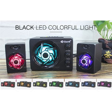 Loa Kisonli Bluetooth 2.1 TM-8000A-Led RGB, nguồn điện 220V cắm trực tiếp, công suất 25W (Bộ gồm 3 loa, 2 nhỏ 1 lớn)