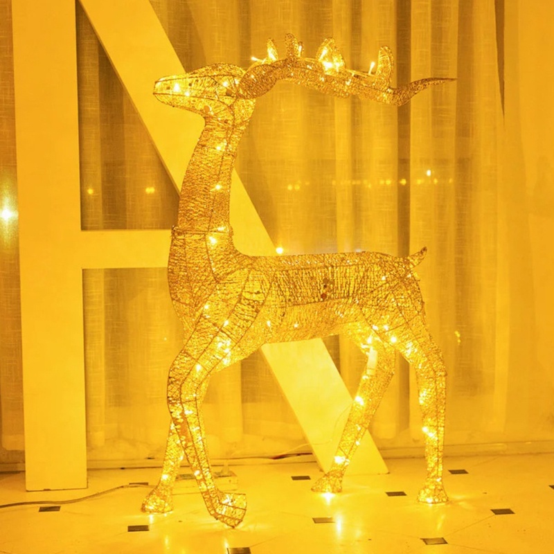 Led Glowing Reindeer Ornament Deer Pulll Car Decor for Decoration Led Light