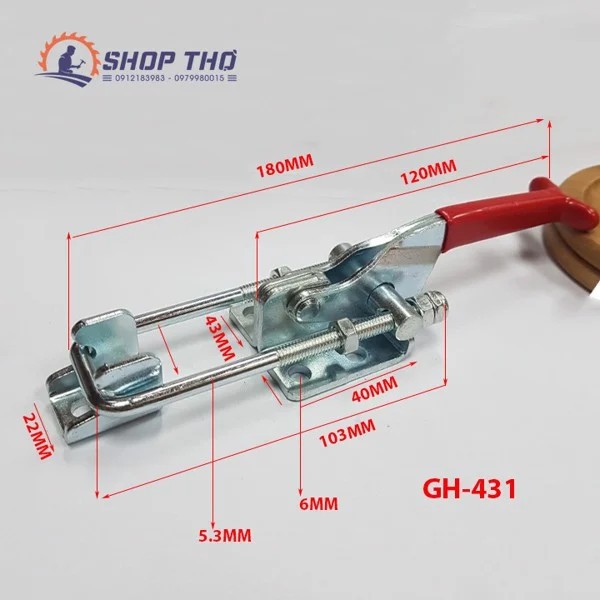 Sập nhanh GH431 sắt mạ và INOX 304 tay cầm chữ T