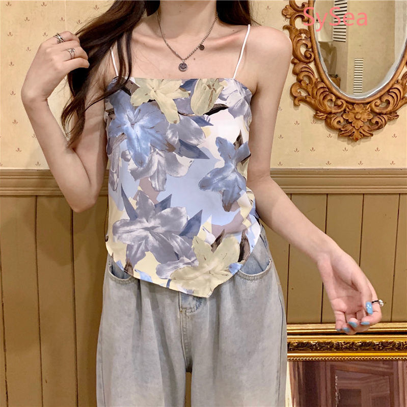 Áo Hai Dây In Họa Tiết 2 Dây Thời Trang Mùa Hè Gợi Cảm Cho Nữ