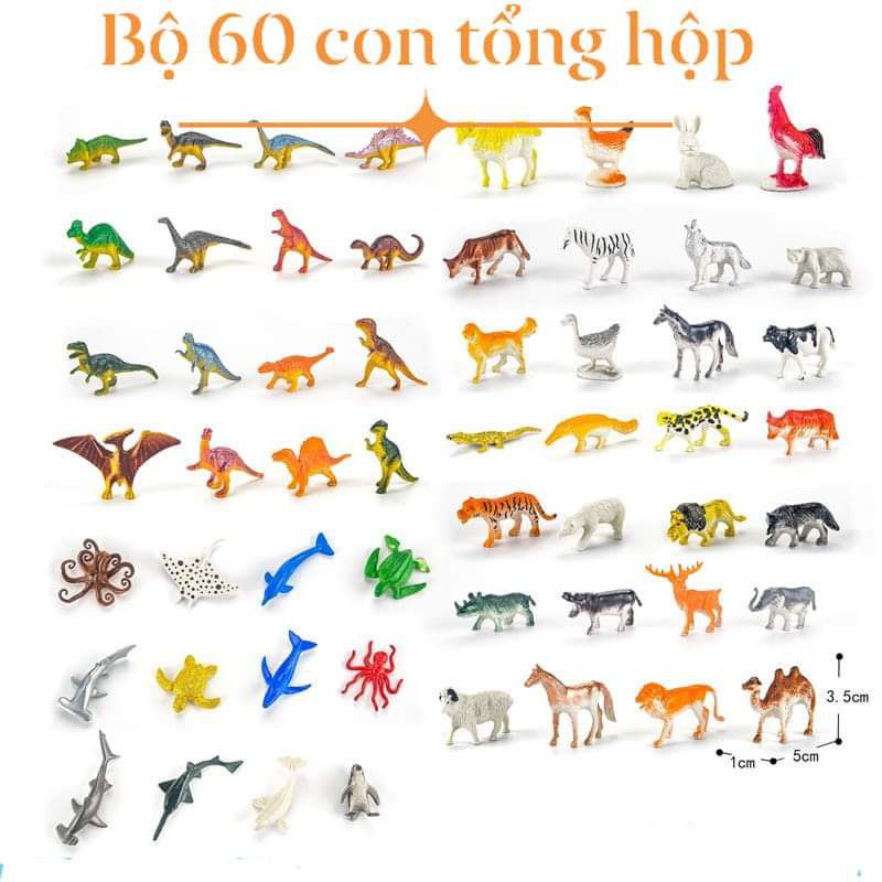 Mô hình 60 loài động vật micky-animalworld