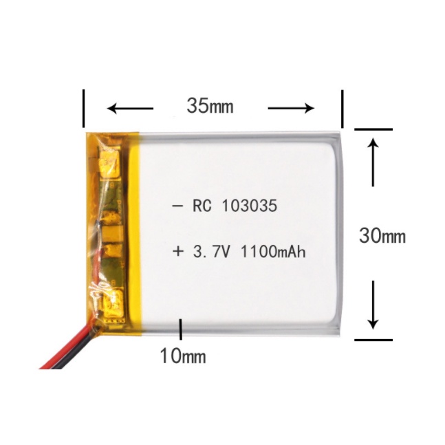 Pin Lithium - Ion 3.7V 103035 1100mah