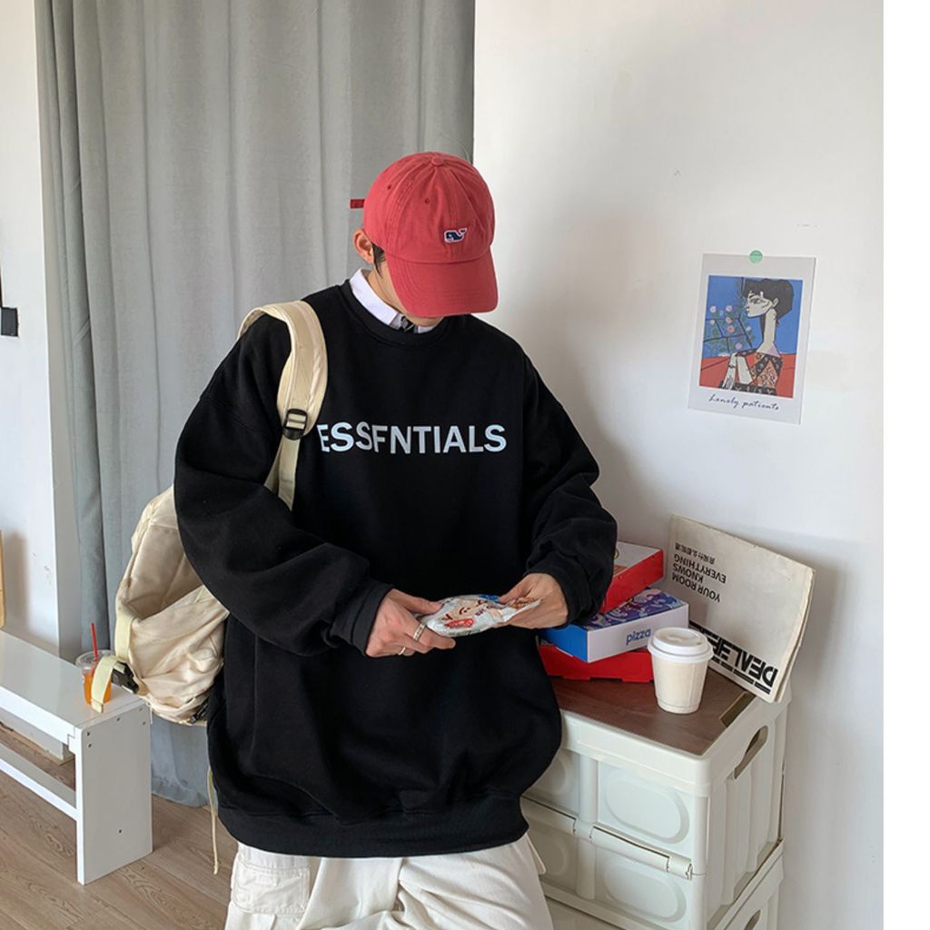 Áo khoác Hoodie nam nữ sweater in chữ Essentials thời trang Hàn Quốc cho đông xuân | BigBuy360 - bigbuy360.vn