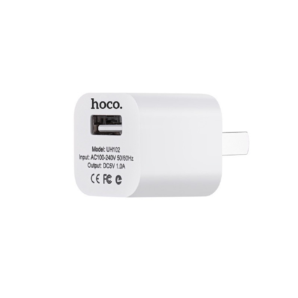 Củ sạc hoco cục sạc iphone 1 cổng cốc sạc chính hãng bảo hành 12 tháng Hoco UH102