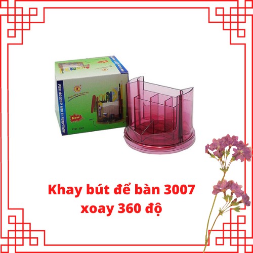 Khay bút cắm bàn 3007 xoay 360 độ giao màu ngẫu nhiên