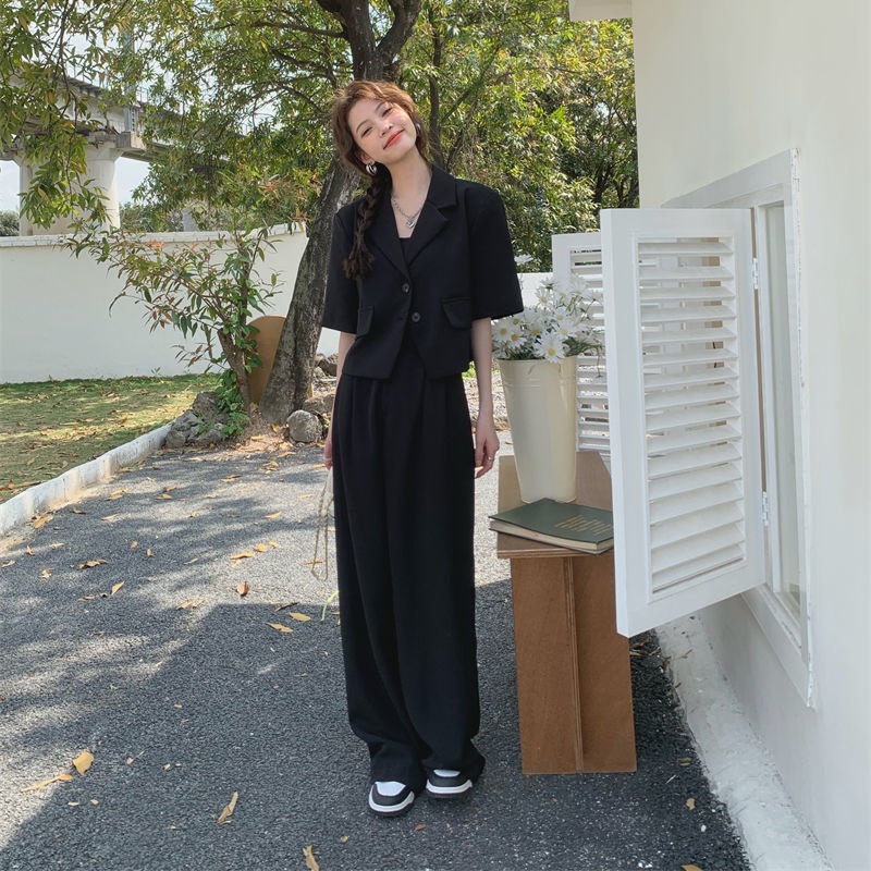 ANTUSON Áo Khoác Vest Tay Ngắn Màu Xanh Lá Mỏng Thời Trang Xuân Hè Hàn Quốc Hàng Mới Dành Cho Bạn Nữ