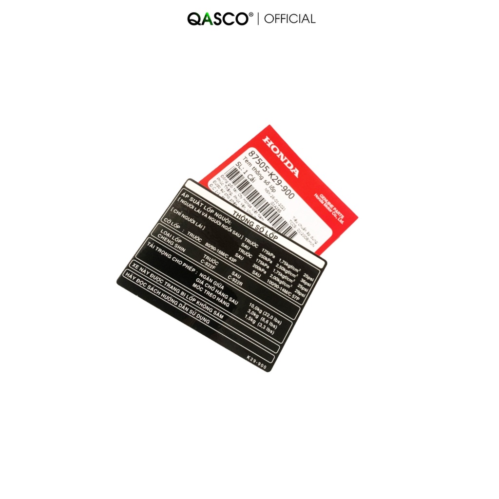 Tem thông số lốp HONDA Sh Mode 125