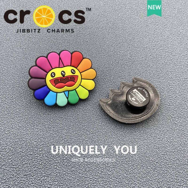 Phụ Kiện Khóa Giày crocs Hình Hoa Hướng Dương Mặt Cười Mặt Cười Trang Trí Trên