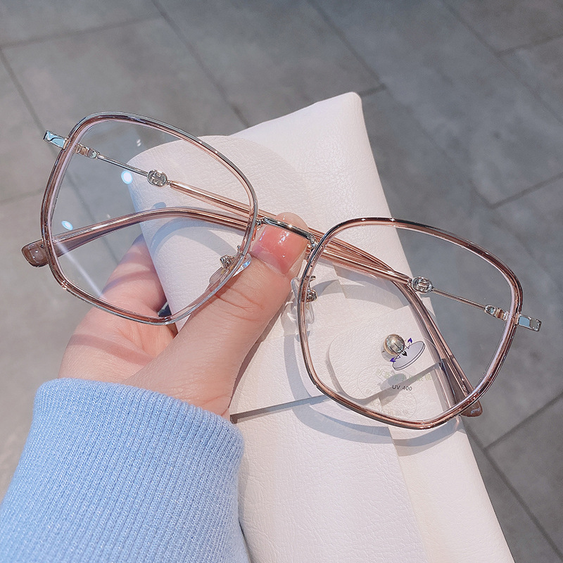 Mắt kính gọng đa giác chống ánh sáng xanh thời trang