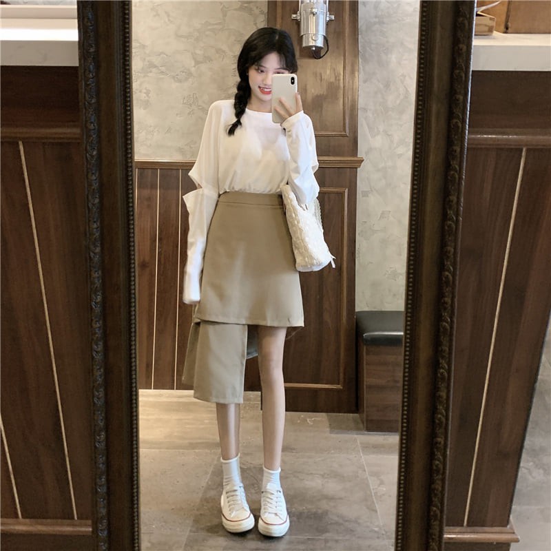 [WK078] Chân váy umi lêch tầng sẵn 2 màu - Chân váy chữ A chất thun umi siêu xinh sẵn kho 2 màu | BigBuy360 - bigbuy360.vn