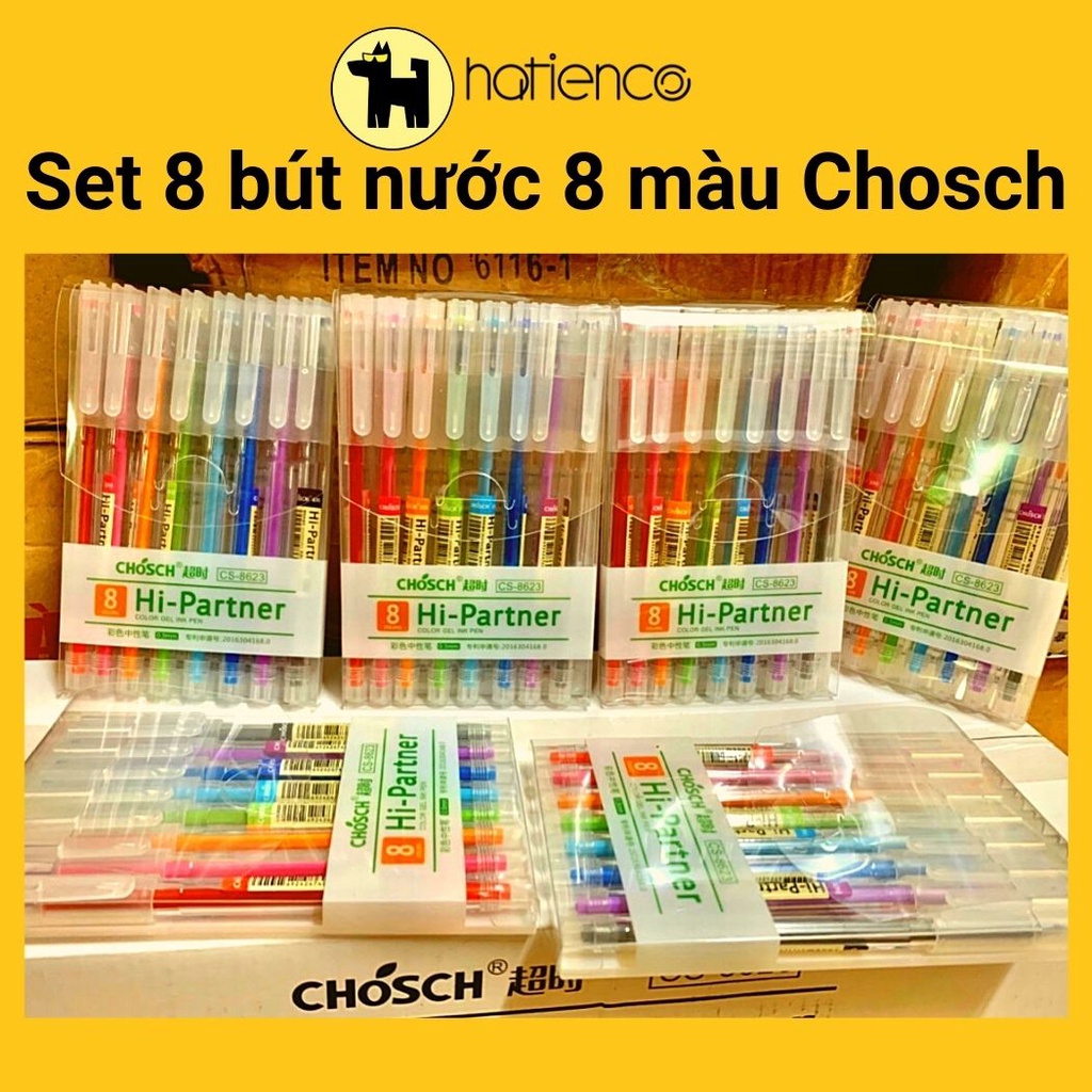 Set 8 bút mực 8 màu Chosch trang trí xịn đẹp