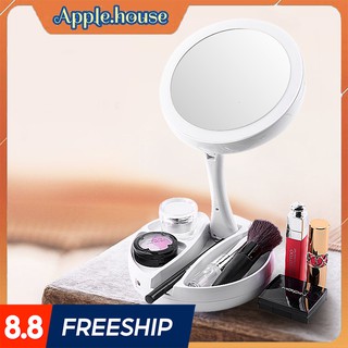 Gương trang điểm kèm đèn led có thể gấp gọn tiện lợi 06001