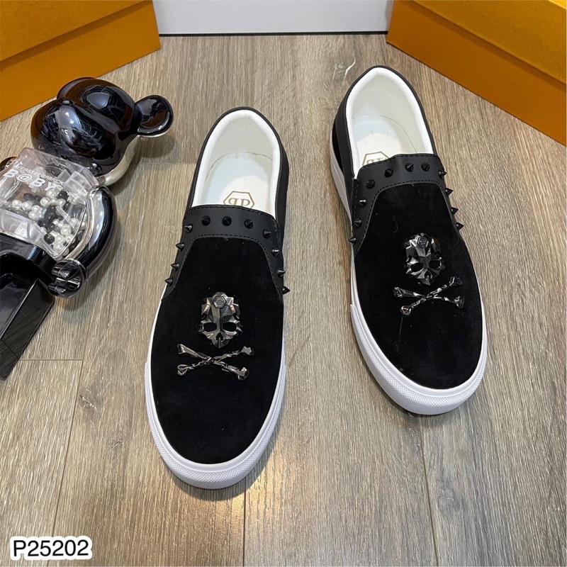 Giày lười nam philip đầu lâu đính đá cao cấp