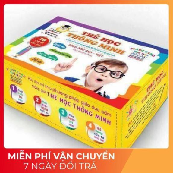 Bộ thẻ học thông minh Flash card 16 chủ đề 416 thẻ tiếng anh tiếng việt cho bé