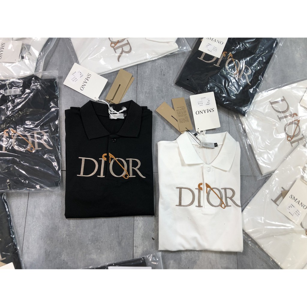 Áo polo Dior nam logo thêu - Áo phông Dior nam cổ bẻ - Polo nam