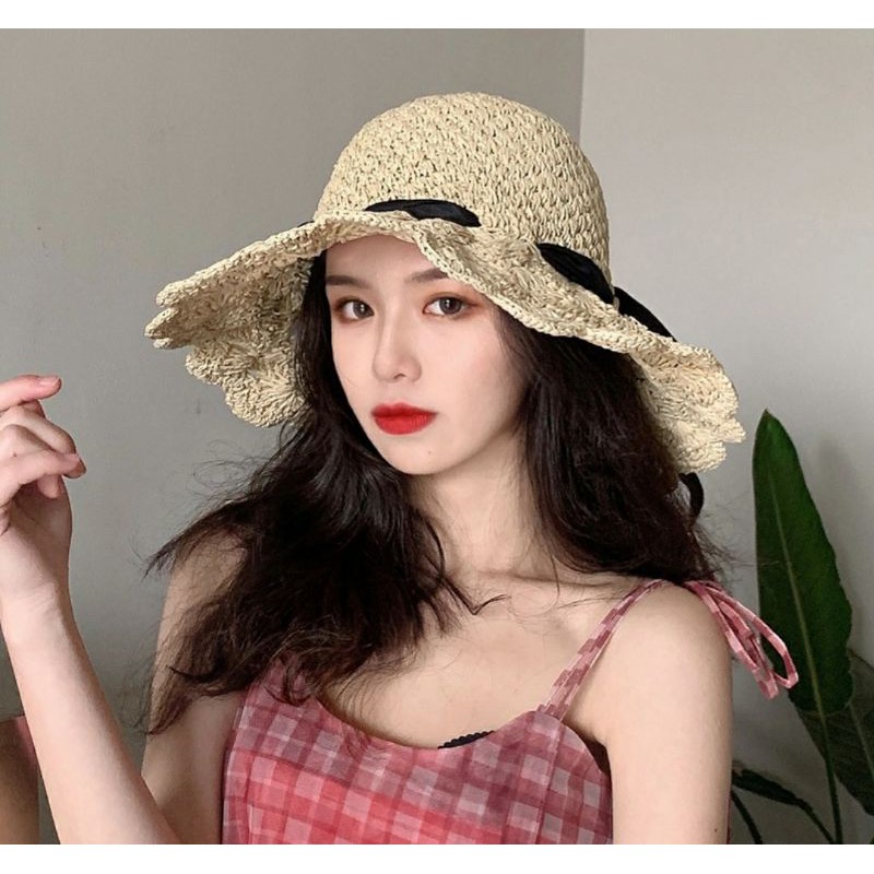 Mũ đi biển rộng vành gấp gọn, nón đi biển đẹp
