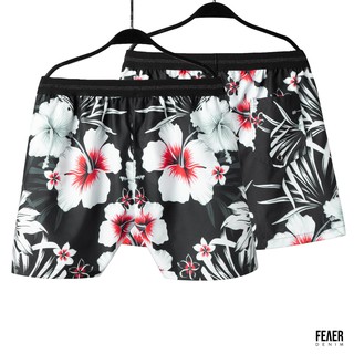 Quần Short nam họa tiết hoa Swim Standard chất lụa chéo thoáng mát - FEAER DENIM