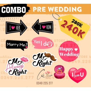 Set hastag chụp hình cưới,  phụ kiện chụp ảnh