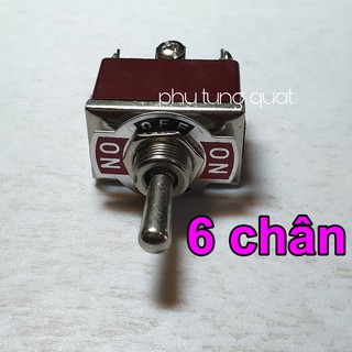 Công tắc gạt 6 chân - on off on - phụ tùng quạt công tắc vuông nâu