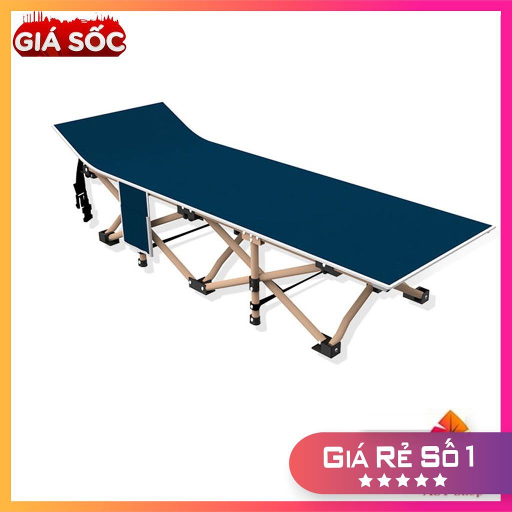 Giường Xếp Thư Giãn FREE SHIP Gấp Gọn Văn Phòng khung thép sơn tĩnh điện cao cấp chịu lực chống đau mỏi lưng vải dù