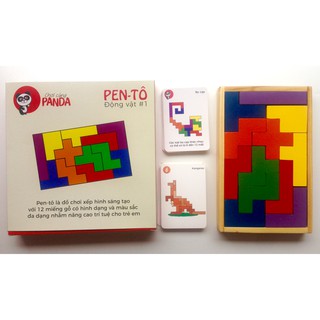 Đồ chơi xếp hình sáng tạo, đồ chơi thông minh, đồ chơi gỗ giáo dục - Pentomino