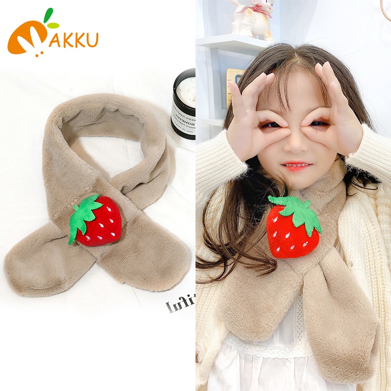 Khăn choàng cổ bằng lông giả ấm áp hình hoạt hình thời trang thu đông cho trẻ mới biết đi